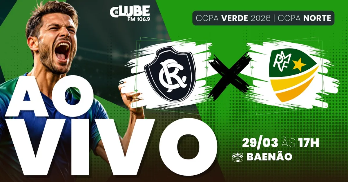 Remo e Monte Roraima se enfrentam no Baenão, com transmissão ao vivo da Rádio Clube do Pará e cobertura em tempo real no DOL.