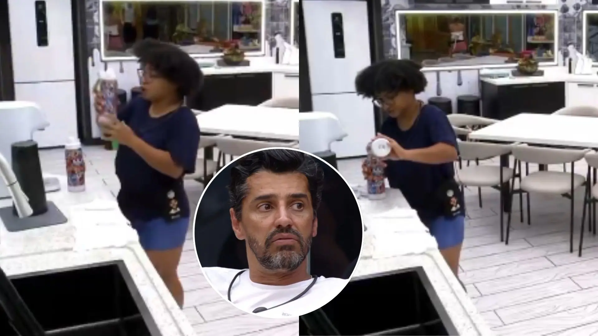 Milena disse que usou a água para molhar o cabelo.