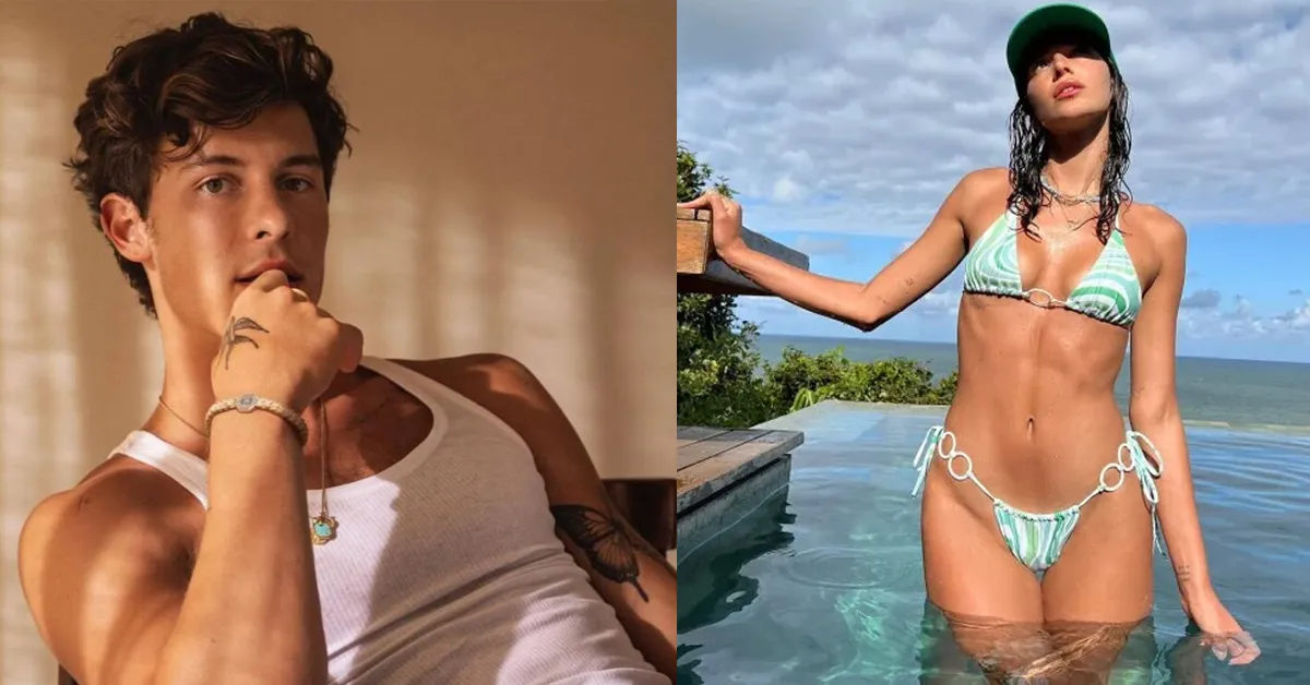 Shawn Mendes e Bruna Marquezine foram flagrados em clima de intimidade em uma praia no Rio de Janeiro.