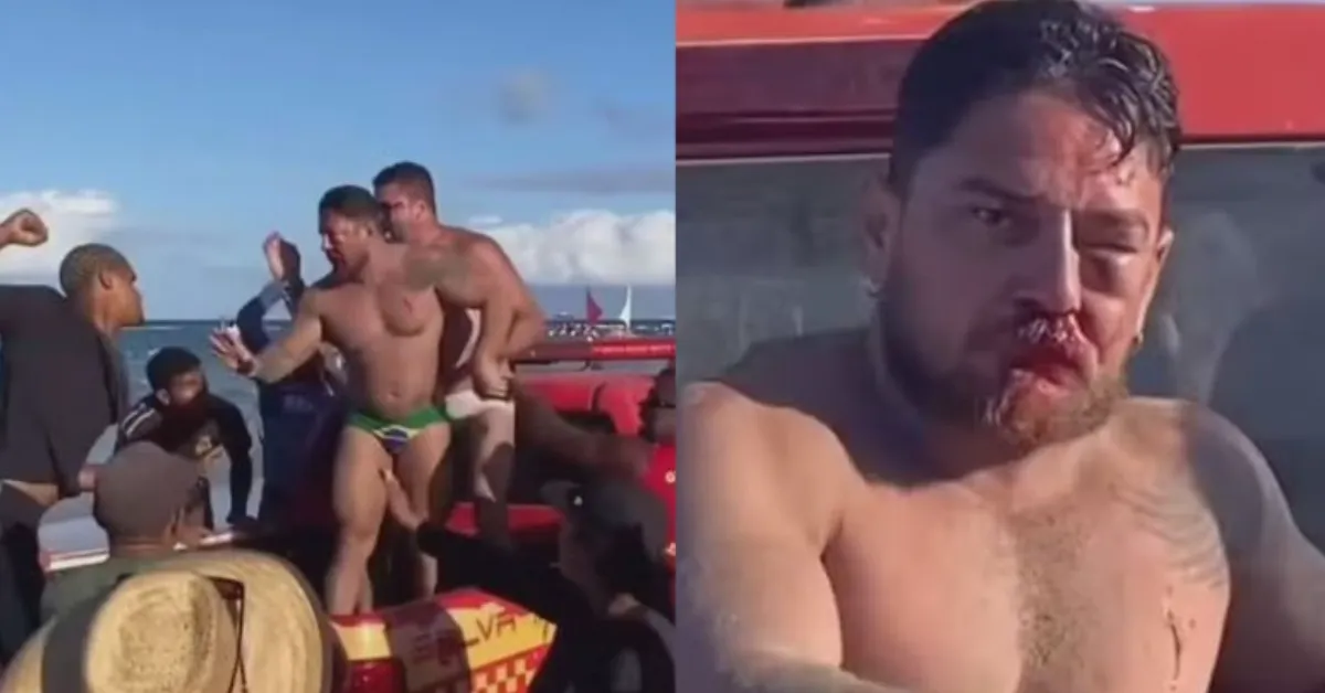 Agressões ocorreram após divergência na cobrança de cadeiras e guarda-sol; investigação aponta mais de dez envolvidos no ataque aos turistas.