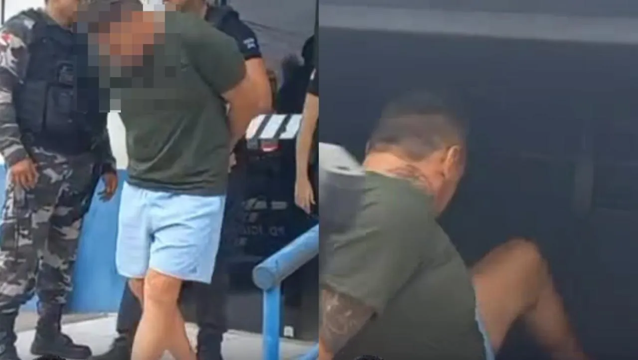 Ele foi preso e conduzido à delegacia para a realização dos procedimentos legais