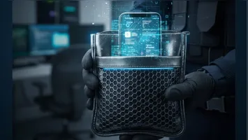 Exemplo de bolsa com tecnologia de isolamento (Gaiola de Faraday) utilizada para proteger dispositivos apreendidos de comandos remotos.