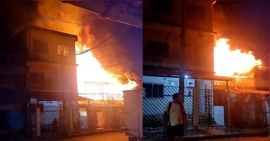 Incêndio na passagem Valdir Acatauassú Nunes, no bairro do Marco, destruiu quitinetes e mobilizou equipes de emergência.