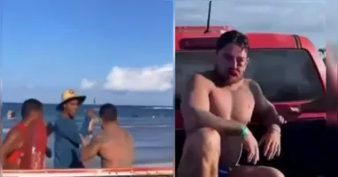 Confusão em Porto de Galinhas, terminou em violência após os visitantes se recusarem a arcar com um valor considerado abusivo por uso de cadeira de praia.