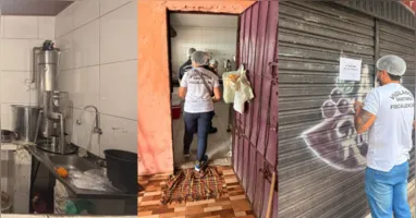 Fiscalização do Ministério Público do Estado do Pará e da Vigilância Sanitária interditou pontos de venda de açaí em Ananindeua após irregularidades no processamento do fruto.