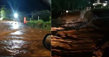 Imagens obtidas pela imprensa mostram o fluxo de lama seguindo em direção a áreas próximas à mineração.
