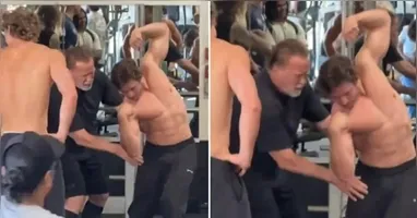 Schwarzenegger nunca abandonou o universo da musculação, mesmo após décadas de carreira no cinema e na política.