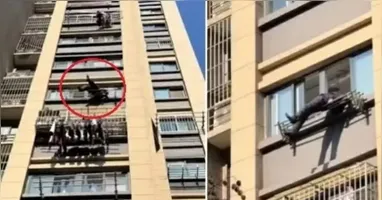 Moradores do prédio presenciaram a situação desesperadora e imediatamente acionaram a equipe de segurança do edifício.