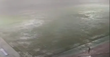 Gramado do Mangueirão encharcado da chuva que caiu neste sábado