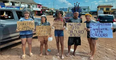 Indígenas Tembé comemorando aprovação no PSE-IQ 2026.