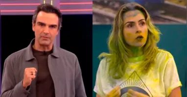 Tadeu Schmidt interrompe Ana Paula Renault durante o Sincerão após estouro de tempo e falas simultâneas no BBB 26.
