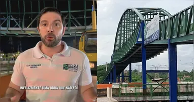 A visita ocorreu após surgirem problemas relacionados à estrutura da passarela, o que motivou a mobilização da prefeitura.