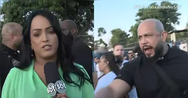 Durante a cobertura, Lisa Gomes tentou se aproximar de Giovanna Roque, esposa do cantor.