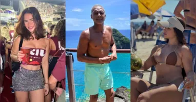 Tiffany (esquerda), Romário (centro) e Bárbara (direita) já haviam sido vistos juntos em viagem.