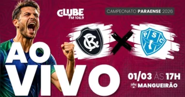 Remo e Paysandu duelam no Mangueirão pela final do Parazão 2026; acompanhe cada lance no Tem Jogo do DOL com a transmissão da Rádio Clube do Pará.