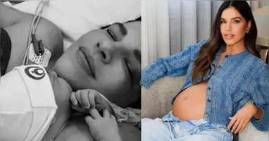 Mariana Rios anuncia o nascimento de Palo, seu primeiro filho com Juca Diniz, em publicação nas redes sociais.
