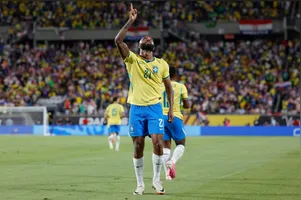 Igor Thiago, da Seleção Brasileira, em jogo contra a Croácia.