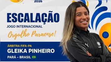 Gleika Pinheiro faz história como a primeira árbitra do Pará com escudo da FIFA em partida internacional.