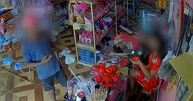 Uma vendedora precisou agir para expulsar um homem que entrou em um comércio fazendo gestos obscenos, causando desconforto e tensão.