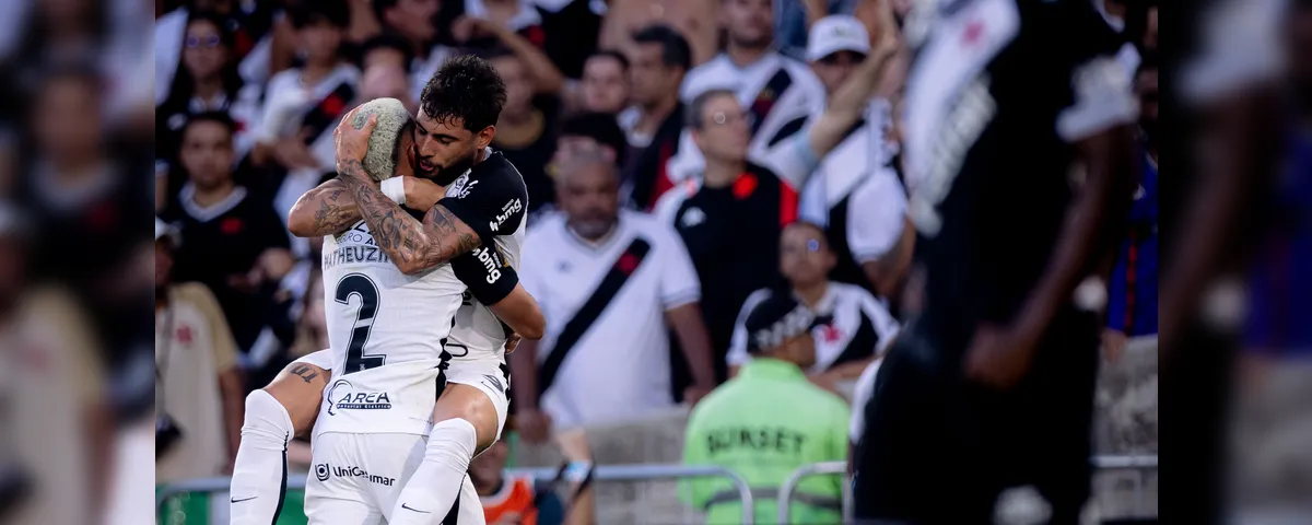 Yuri Alberto e Matheuzinho comemoram gol no Maracanã, enquanto o Corinthians conquista o tetracampeonato da Copa do Brasil.