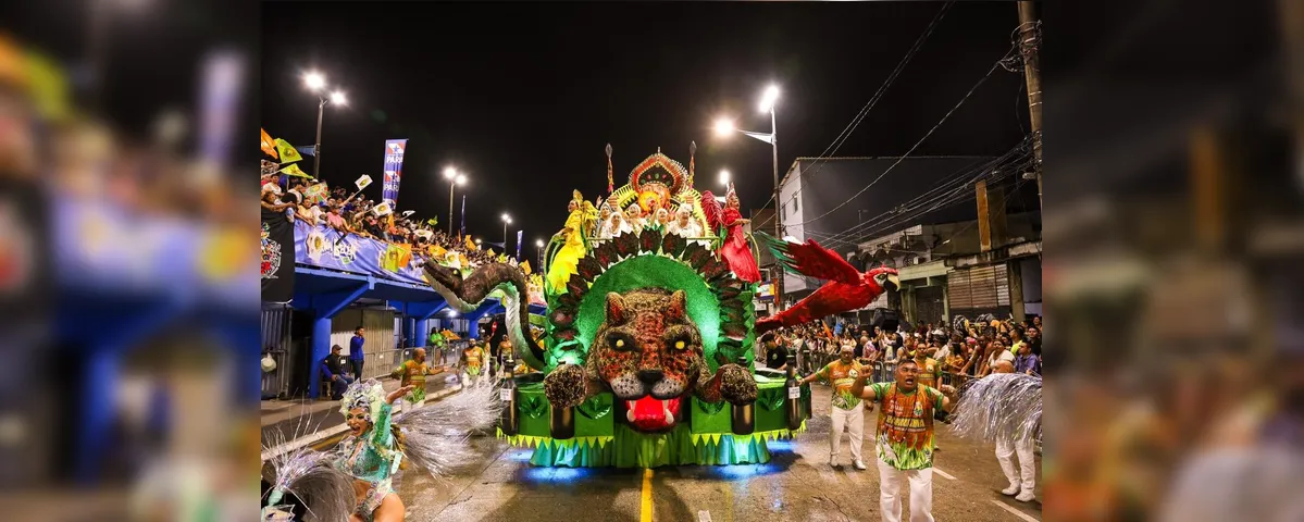 Escola de samba do Guamá encerrou a primeira noite de desfiles e teve a pontuação máxima na avaliação dos jurados.