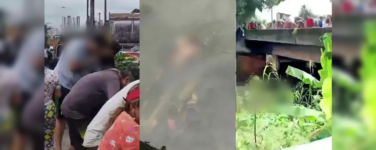 Corpo de homem foi localizado no canal do Galo, próximo à ponte do Barreiro, atraindo curiosos e mobilizando a polícia