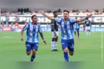 Caio Mello comemora o primeiro gol bicolor no Re-Pa 782, pela decisão do Parazão 2026.