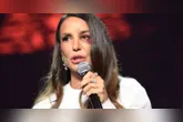 Ivete Sangalo durante apresentação no ginásio do Ibirapuera, em São Paulo, mostra bom humor mesmo com o olho roxo e anuncia cirurgia programada para domingo (1º).