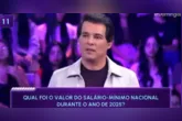 Celso Portiolli reage com surpresa ao descobrir, durante dinâmica no “Domingo Legal”, a realidade salarial de professores no Brasil.