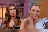Nicole Bahls durante participação no “Encontro”, momento em que provocou Patrícia Poeta ao vivo ao falar sobre romance e Carnaval.