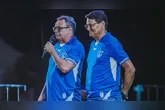 Presidente do Águia de Marabá, Sebastião Ferreira Neto, o Ferreirinha, ao lado do vice Pedrinho Corrêa