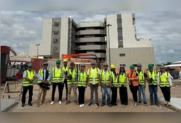 Secretário João Chamon Neto e secretária adjunta Alline Passos detalham avanços nas obras do Hospital Materno-Infantil, em Marabá.