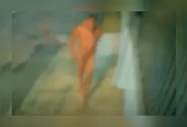 Registro de câmera de segurança mostra o homem caminhando nu pela QR 412 durante a madrugada de sábado.