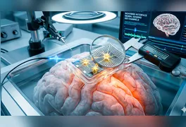 Protótipo do sensor biohíbrido da Science Corp. mostra dimensões reduzidas e interface projetada para evitar danos ao tecido nervoso.