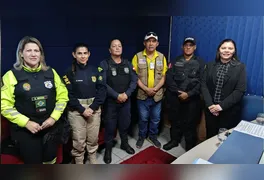 União de forças: Medina (DMTU), Newara (PRF), Claudmila (GMM), Francisca (Patrimonial) e Delegada Civil Simone Felinto celebram o espaço conquistado na segurança de Marabá.