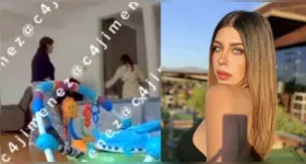 Imagens mostram Carolina Flores Gómez momentos antes de entrar no quarto com a sogra; pouco depois, disparos foram ouvidos no local.