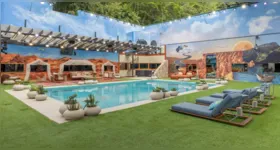Gramado da casa, onde o Botão Misterioso promete movimentar o jogo no BBB 26.