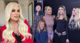 Tori Spelling e os filhos.