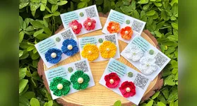 Brincos e outras peças de crochê serão feitas durante a oficina.