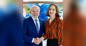 O presidente Lula com Ana Cristina Viana Silveira.