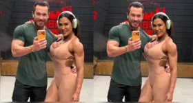 Gracyanne Barbosa e Gabriel Cardoso surgem abraçados durante treino em academia e levantam suspeitas de romance assumido.