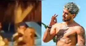 Zé Felipe durante gravação de clipe em Angra dos Reis; cantor foi flagrado em clima íntimo com influenciadora nos bastidores.