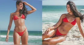 Alane Dias exibe marquinha de biquíni e bronzeado natural