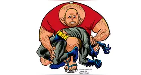 A arte irreverente de Caio Oliveira promete balançar as estruturas do fandom do Cavaleiro das Trevas no gibi “Bátima”.