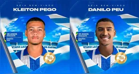 Os  atacantes Kleiton Pego e Danilo Peu são as novas contratações do Paysandu.