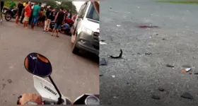 Em uma das motos estavam um casal e a filha do casal, de dois anos