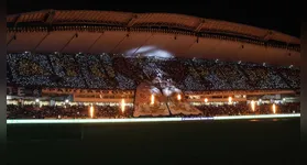 Lindo mosaico de Nazinha nas arquibancadas do Mangueirão