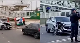 Colisão envolvendo três veículos deixou o trânsito lento na BR-316, no Km 2, em Ananindeua, na manhã desta sexta-feira (19).