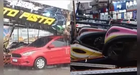 O barulho e o movimento repentino causaram pânico entre frequentadores da praça em Marituba.