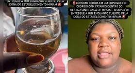 Influenciadora disse que consumiu bebida em "um copo cuspido com catarro", que teria sido entregue pela própria dona do restaurante.
